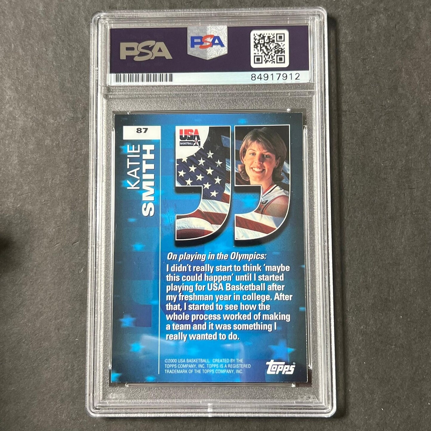 2000 Topps Team WNBA #87 Katie Smith Signed Card AUTO PSA Slabbed USA