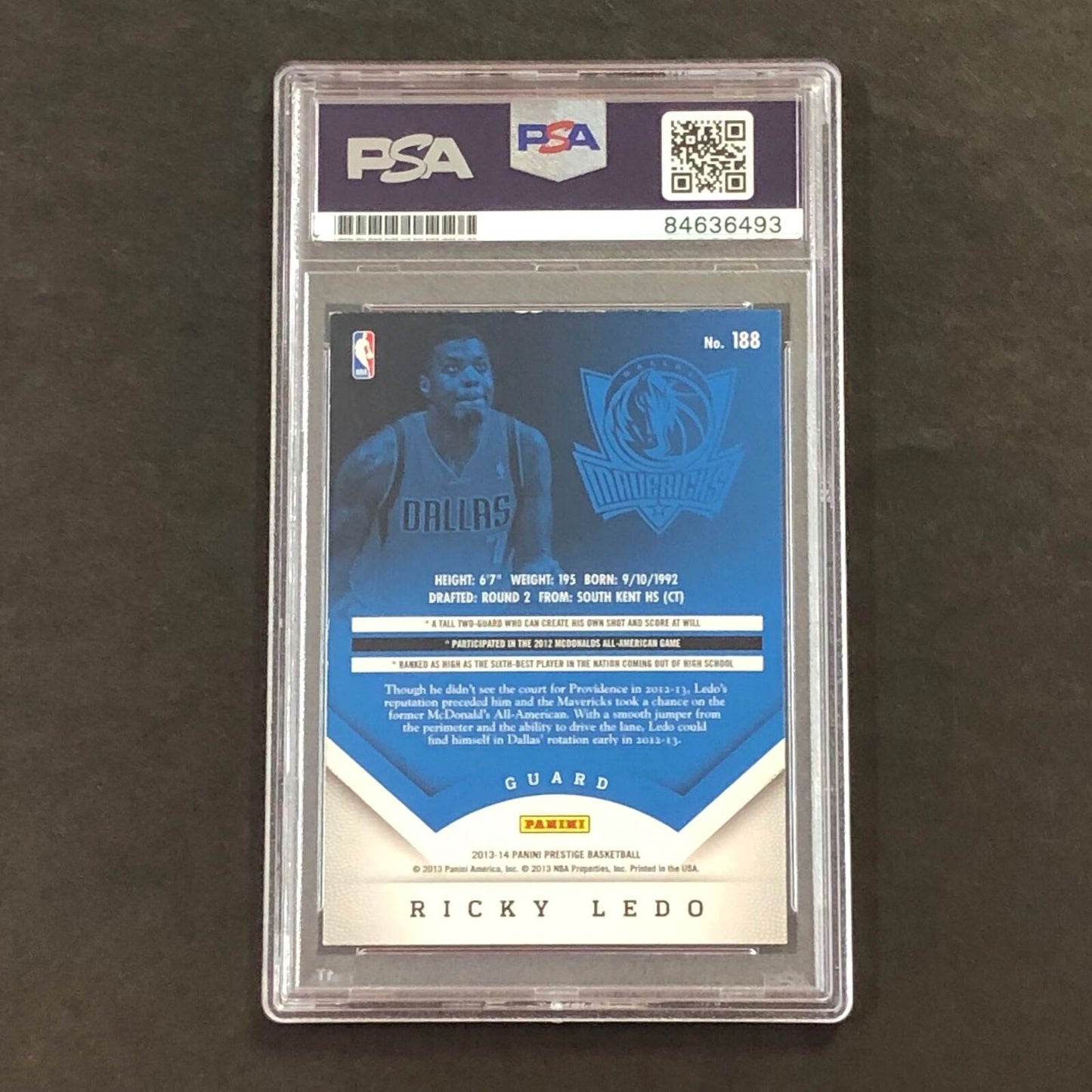 2013-14 PANINI PRESTIGE #188 Ricky Ledo Signed Card AUTO 10 PSA Slabbed Maverick
