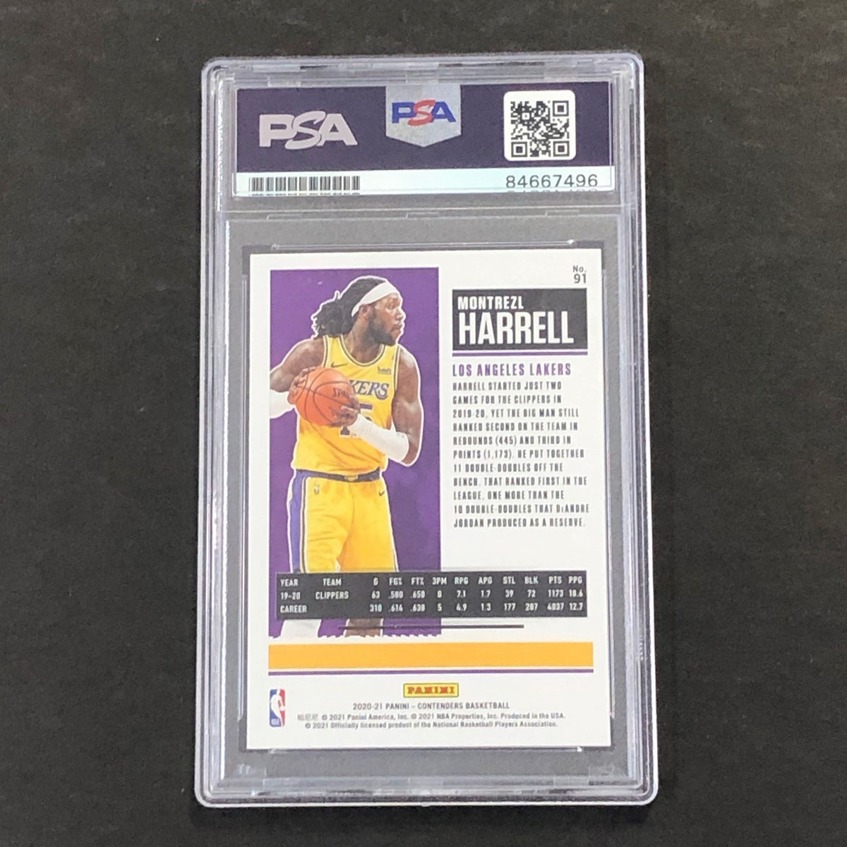 2020-21 NBA Panini Contenders #91 Montrezl Harrell Signed Card AUTO PSA Slabbed