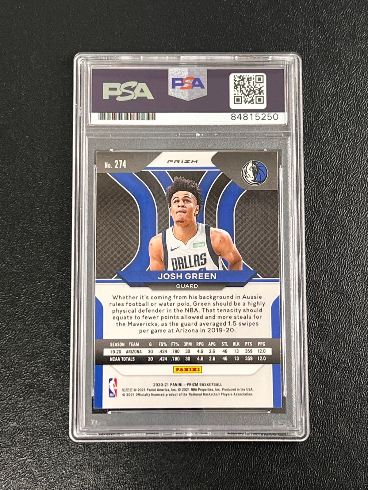 2020-21 Panini Prizm RC #274 Josh Green Signed Card AUTO PSA/DNA Slabbed RC Mave