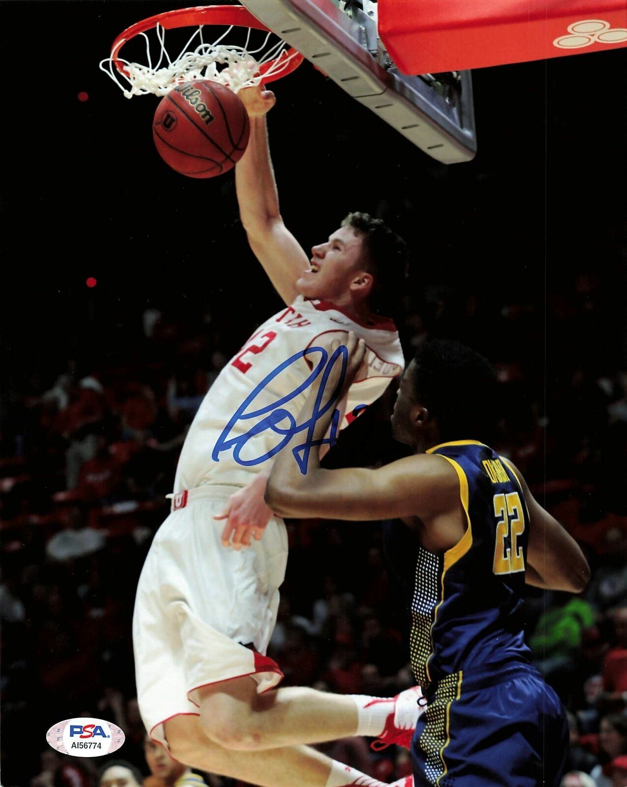 Jakob Poeltl signed 8x10 photo PSA/DNA Utah Utes Autographed