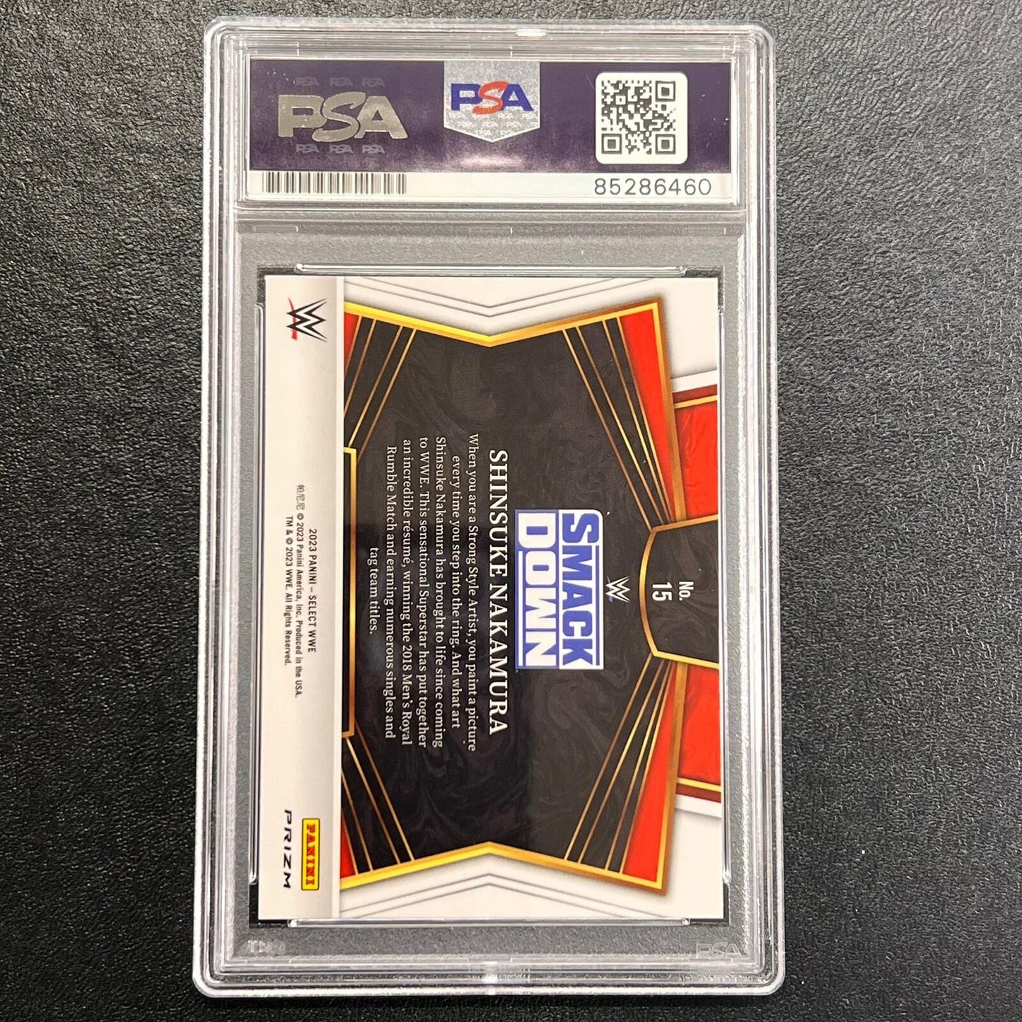 2021 Panini Select Smackdown Chrome #15 Shinsuke Nakamura Signed Card AUTO 10 PS
