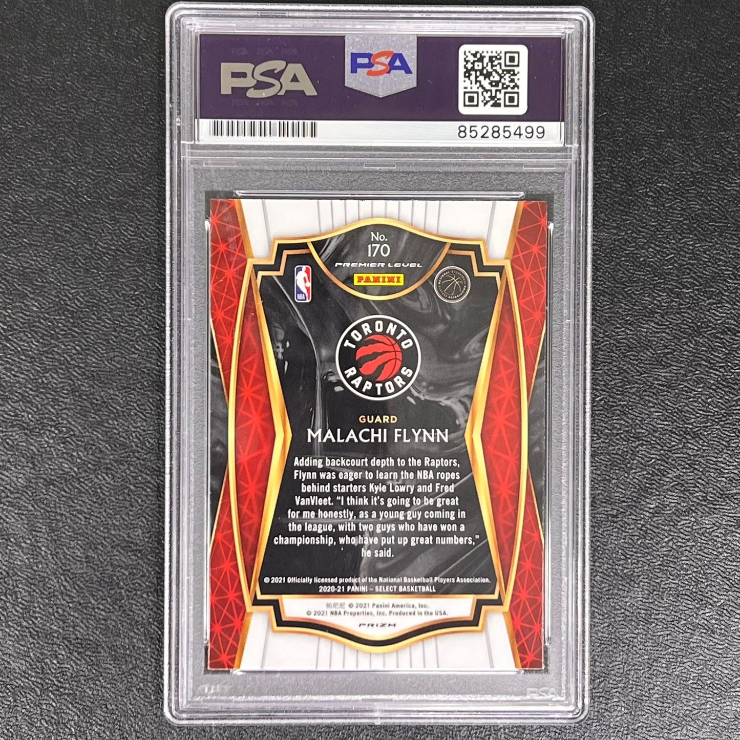 2021-22 Panini America RC #170 MALACHI FLYNN Signed Card AUTO PSA/DNA Slabbed Ra