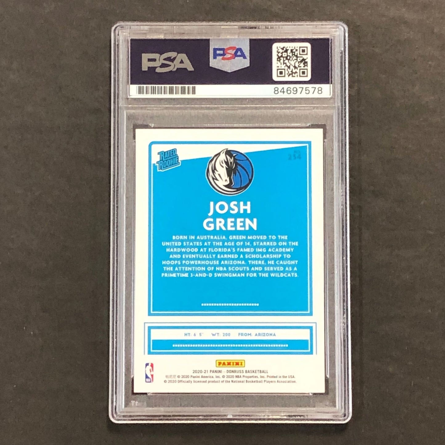 2020-21 Panini Donruss #234 Josh Green Signed Card AUTO PSA Slabbed RC Mavericks
