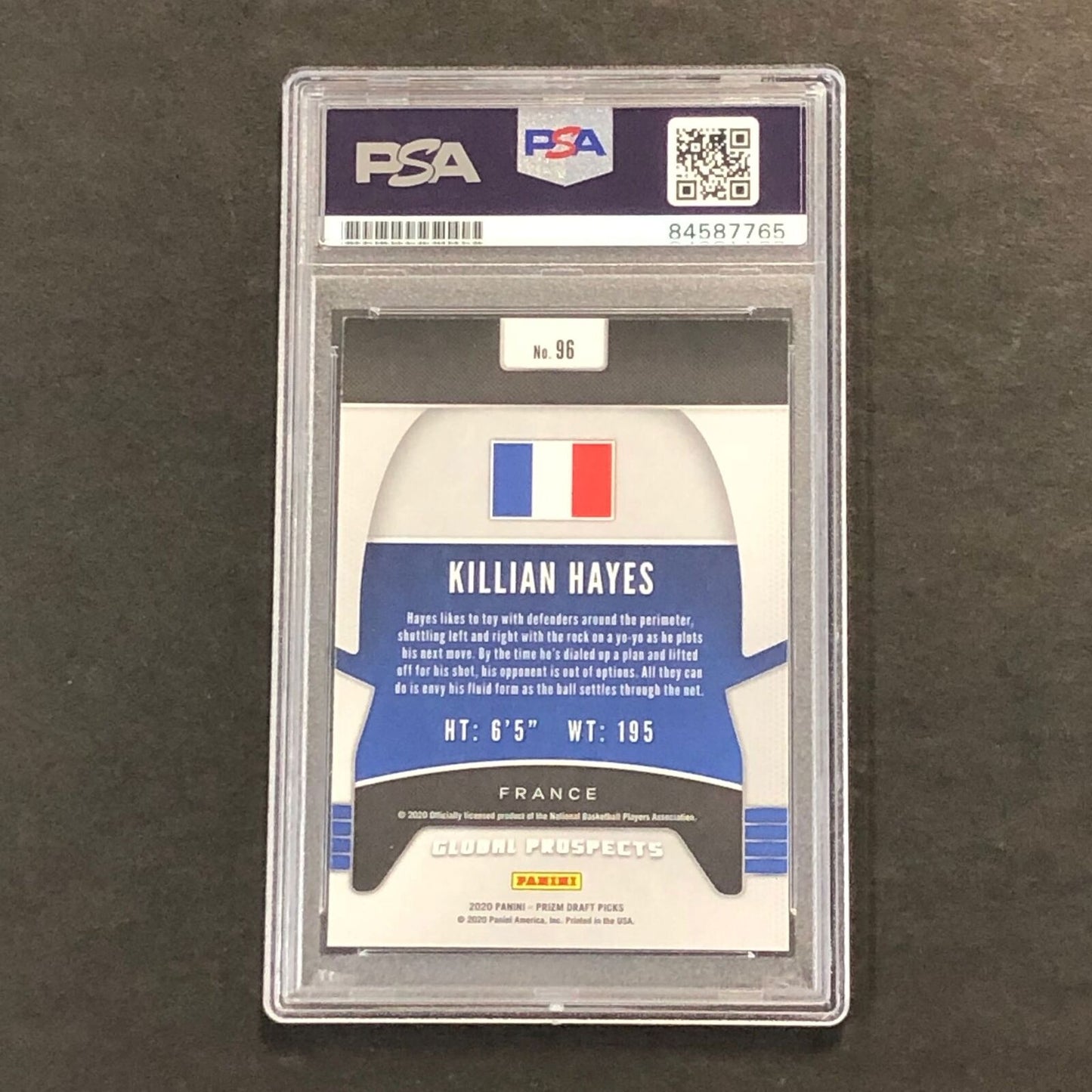 2020-21 Panini Prizm Global Prospects #96 Killian Hayes Signed Card AUTO PSA Sla