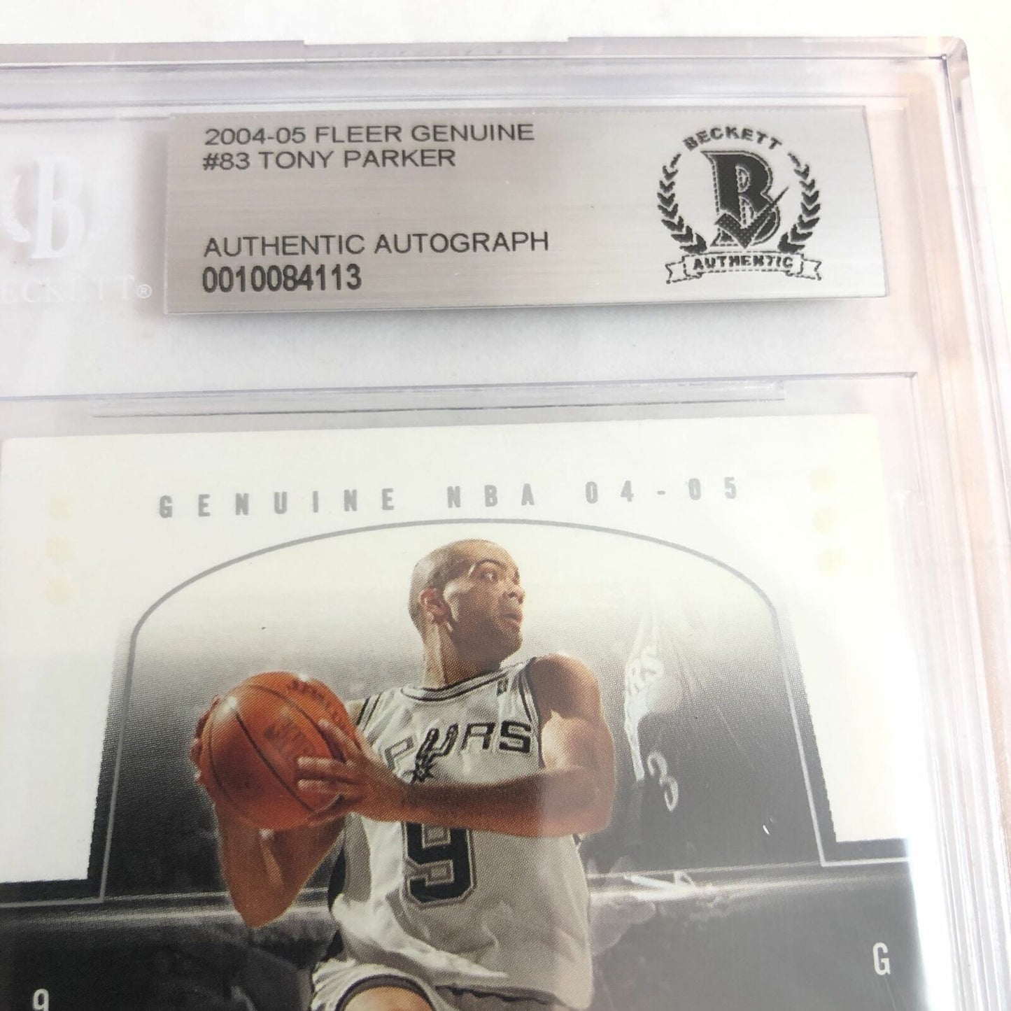 2004-05 Fleer Genuine Tony Parker Signed AUTO #83 BAS BGS Beckett Slabbed Autogr