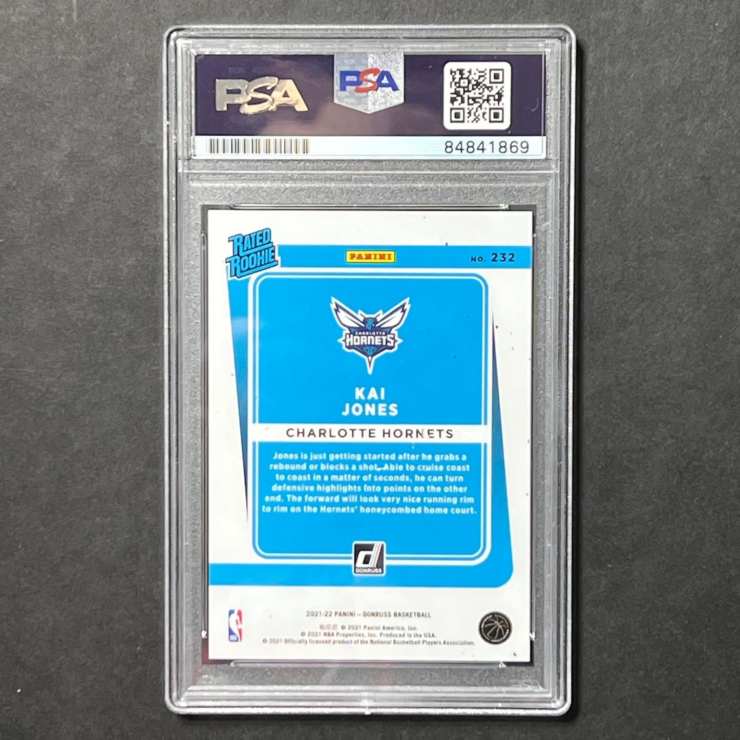 2021-22 Panini Donruss #232 Kai Jones Signed AUTO PSA Slabbed Hornets