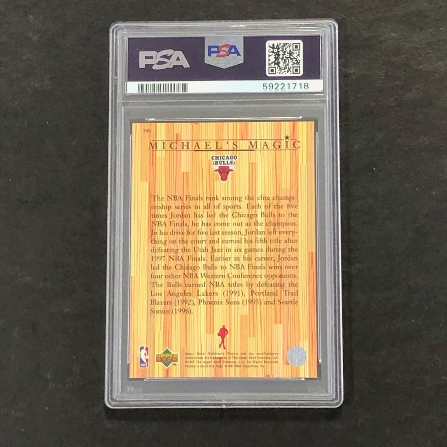 1997 Coll Choice #390 Michael Jordan PSA 7 NM Bulls