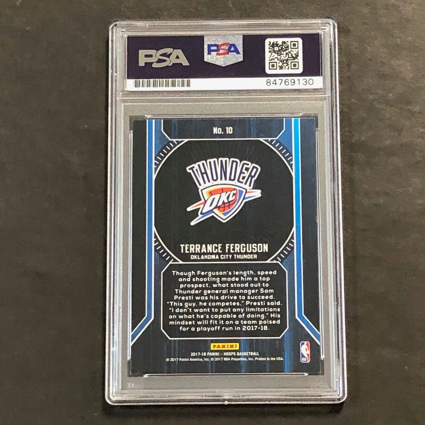 2017-18 NBA Hoops Faces of the Future #10 Terrance Ferguson Signed Card AUTO 10