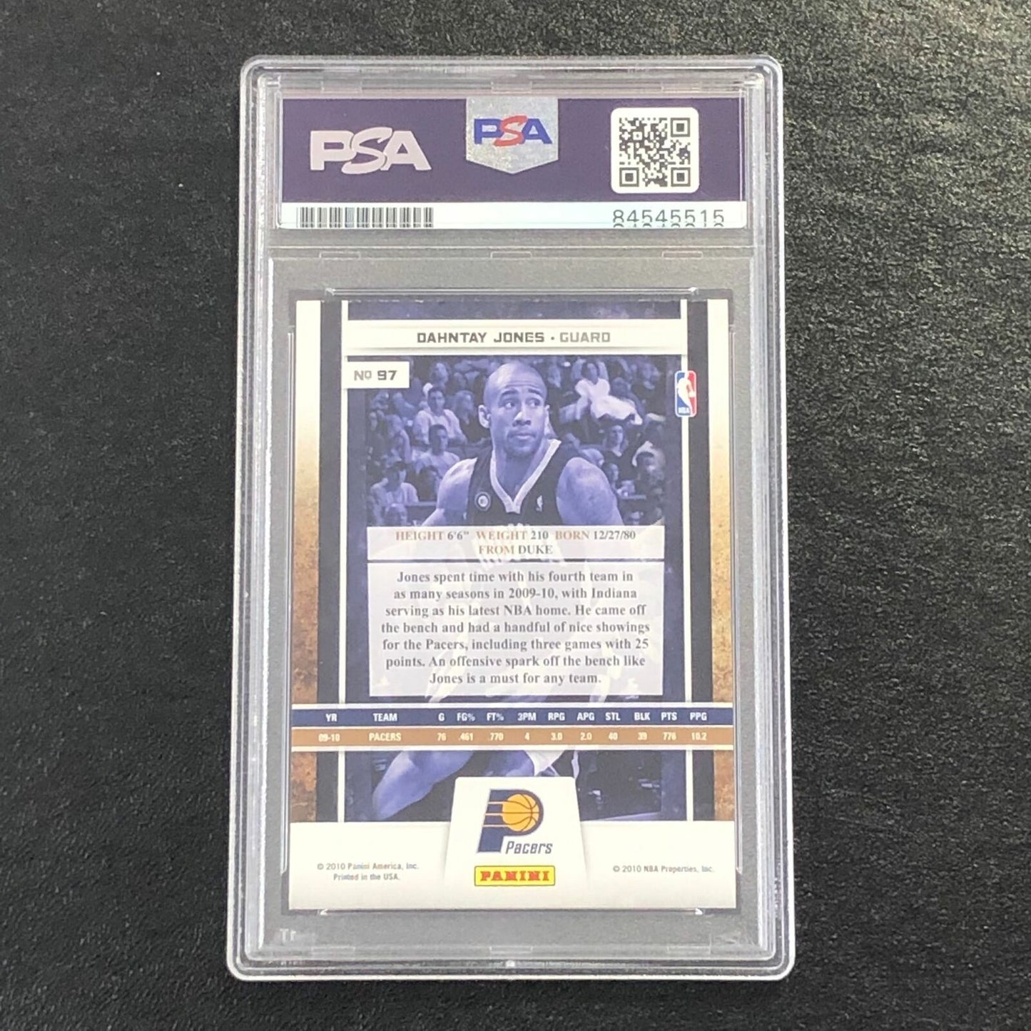 2009-10 Panini Season Update #97 Dahntay Jones Signed Card AUTO 10 PSA Slabbed P