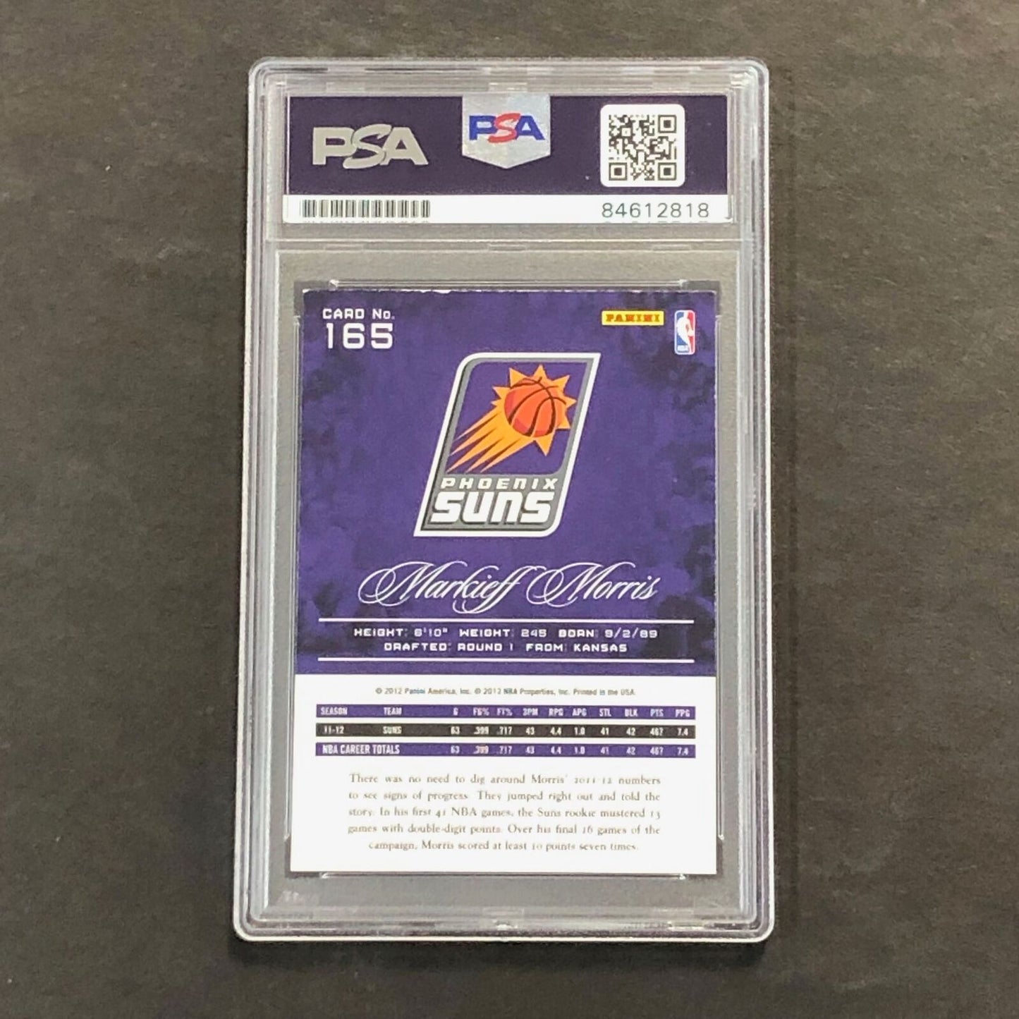 2012-13 Panini Prestige #165 Markieff Morris Signed Card AUTO PSA Slabbed RC Sun