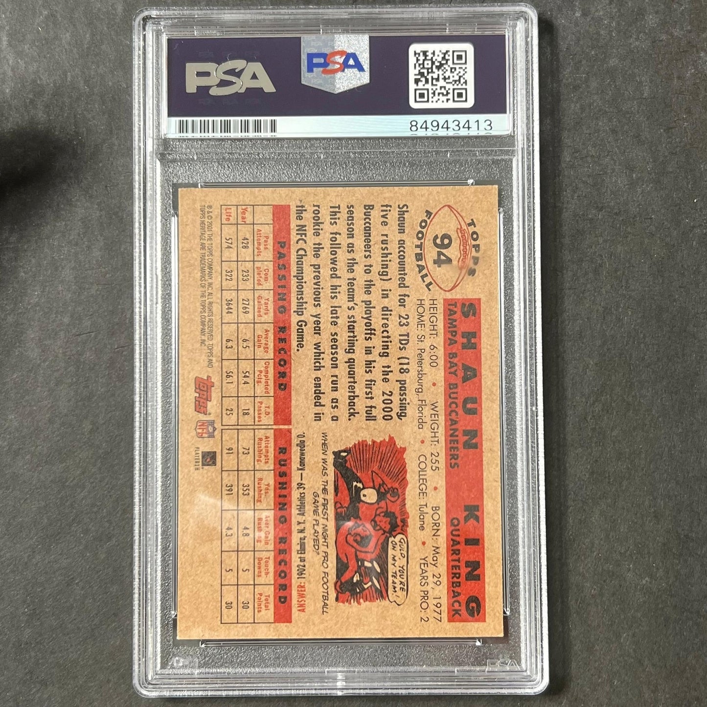 2001 Topps Heritage #94 Shaun King Signed Card AUTO PSA Slabbed Bucs
