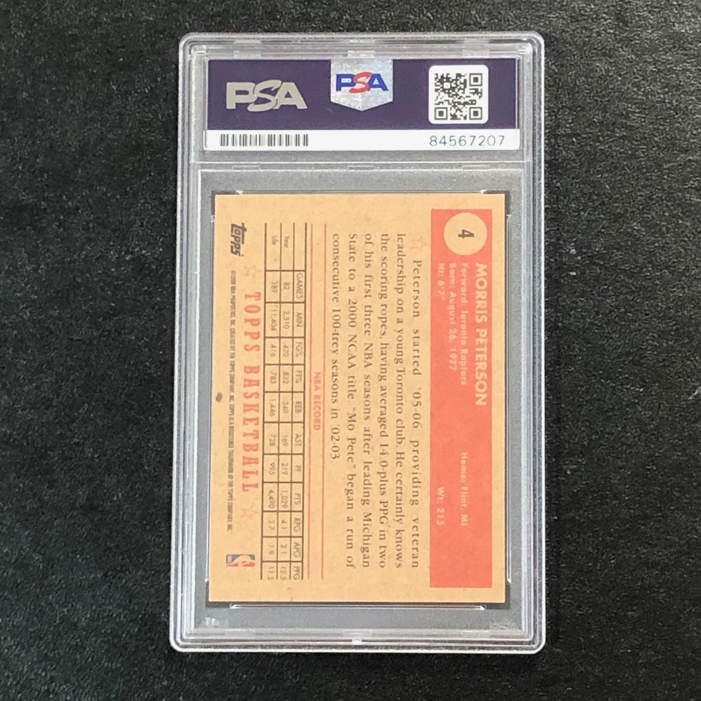 2005-06 Topps 1952 Style #4 Morris Peterson Signed Card AUTO 10 PSA Slabbed Rapt