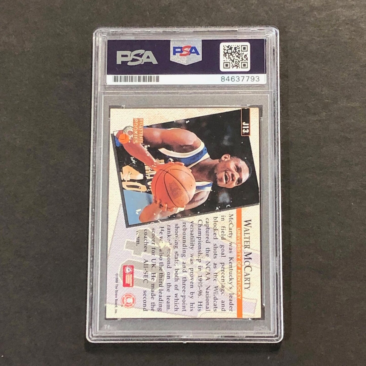 1996 Basketball Rookies #J13 Walter McCarty Signed Card AUTO PSA/DNA Slabbed Ken