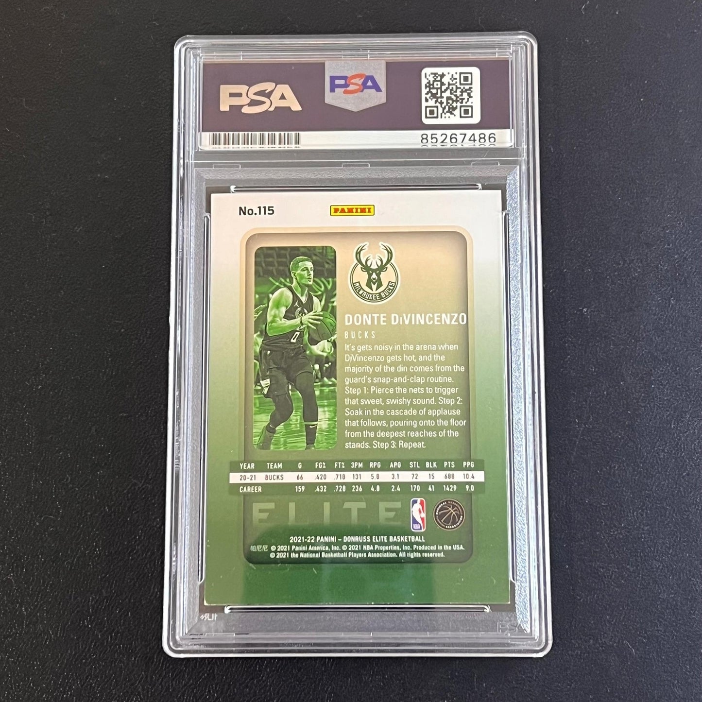 2021-2022 Panini Donruss #115 Donte Divincenzo Signed Card AUTO PSA/DNA Slabbed