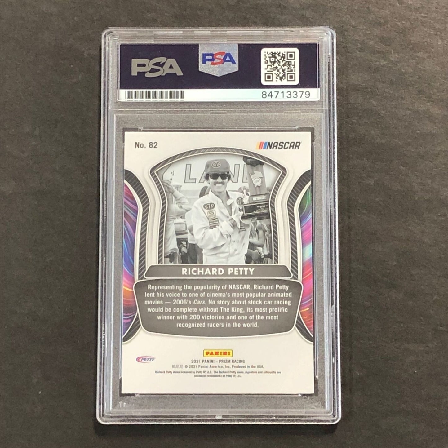 2021 Panini Prizm Racing Legends #82 Richard Petty Signed Card AUTO PSA Slabbed