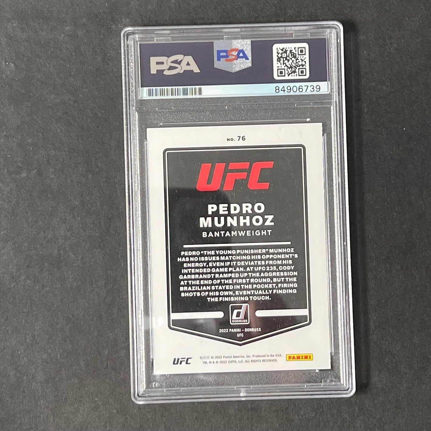 2022 Panini Donruss #76 Pedro Munhoz Signed Card AUTO PSA Slabbed UFC
