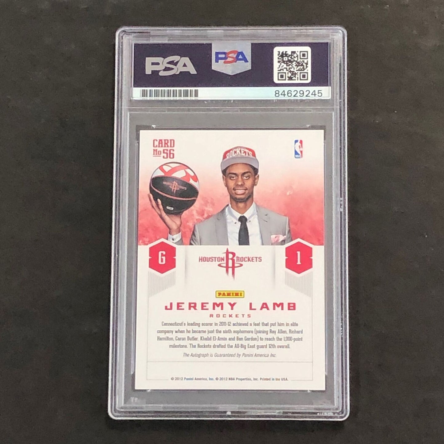 2012-13 Prestige Prestigious Picks #56 Jeremy Lamb Signed Card AUTO 10 PSA Slabb