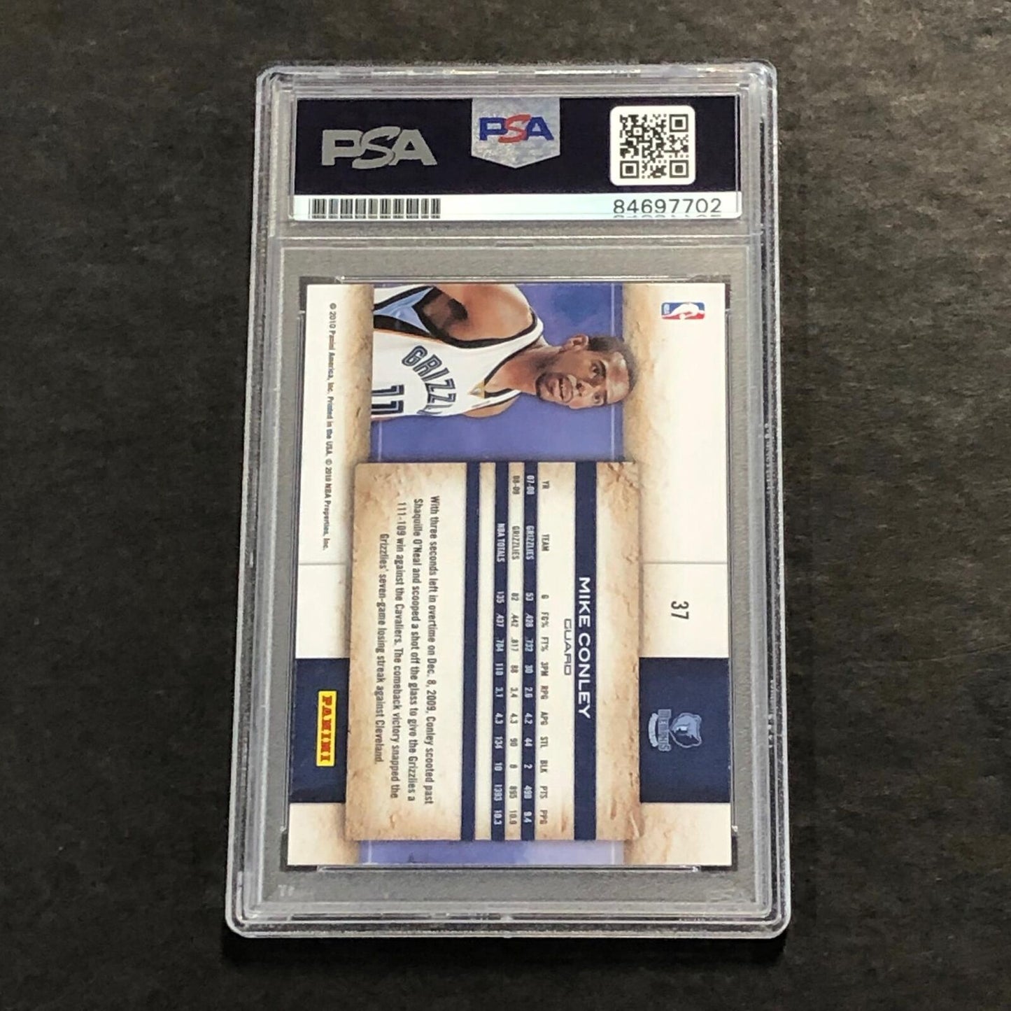 2009-10 PANINI STUDIO #37 Mike Conley signed Card Auto PSA Slabbed Grizzlies