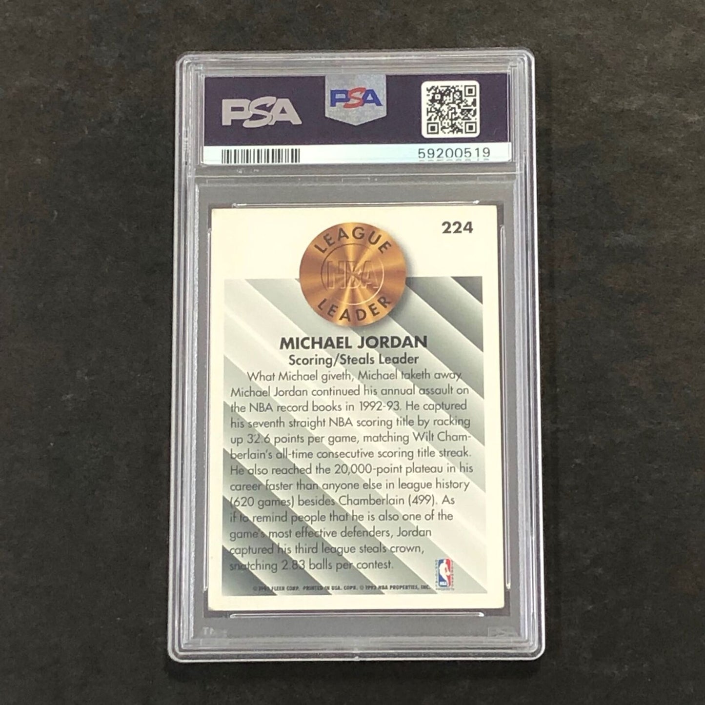 1993 Fleer #224 Michael Jordan PSA 3 VG Bulls