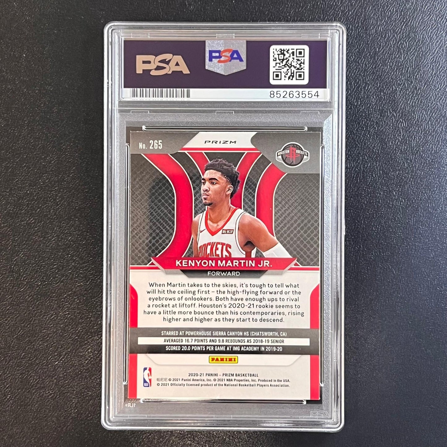 2020-21 Panini Prizm #265 Kenyon Martin Jr. Signed Card AUTO PSA Slabbed RC Rock