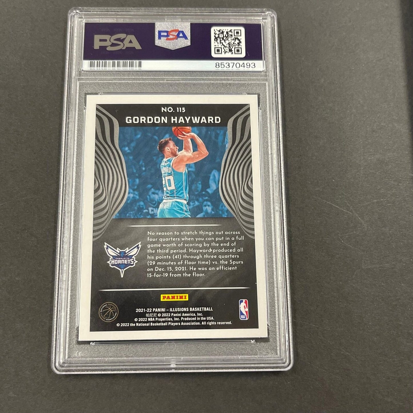 2021-22 Panini Illusions #115 Gordon Hayward Signed AUTO PSA Slabbed Hornets