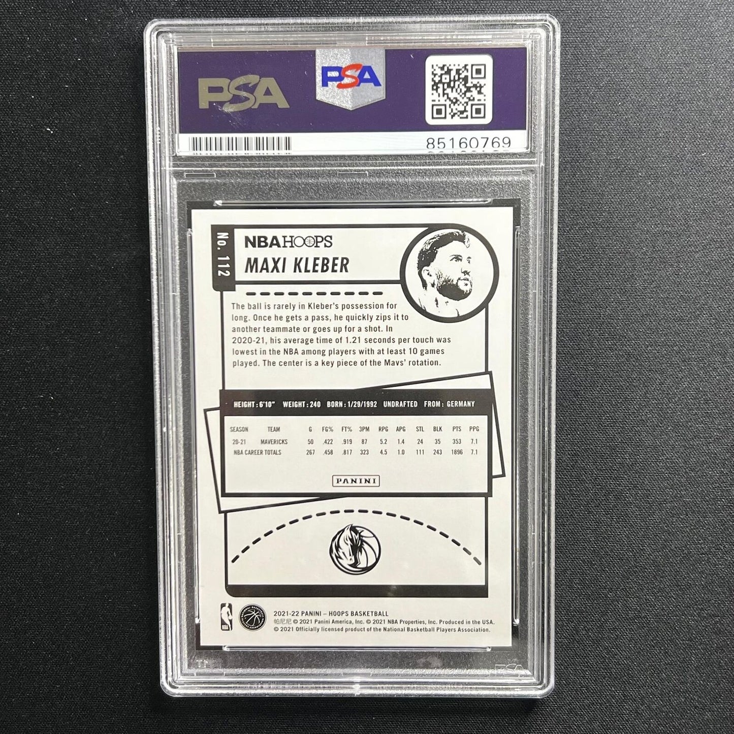 2021-22 Panini Hoops #112 Maxi Kleber Signed Card AUTO 10 PSA/DNA Slabbed Maveri