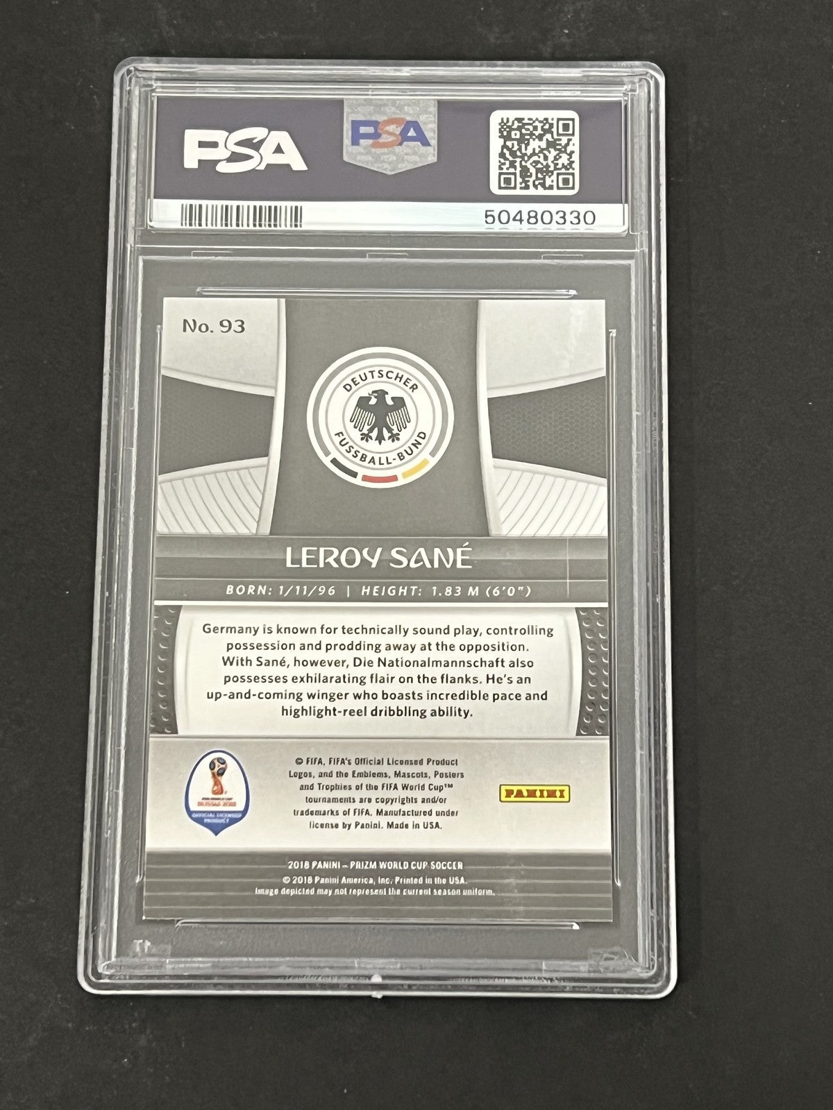 2018 Panini Prizm World Cup #93 Leroy Sane PSA 9