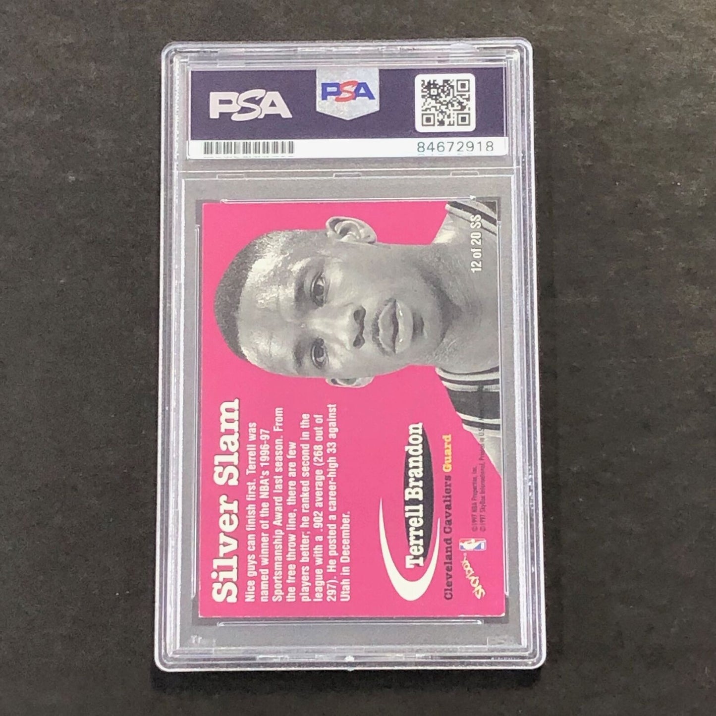 1996-97 Skybox Silver Slam #12 Terrell Brandon Signed Card AUTO PSA/DNA Slabbed