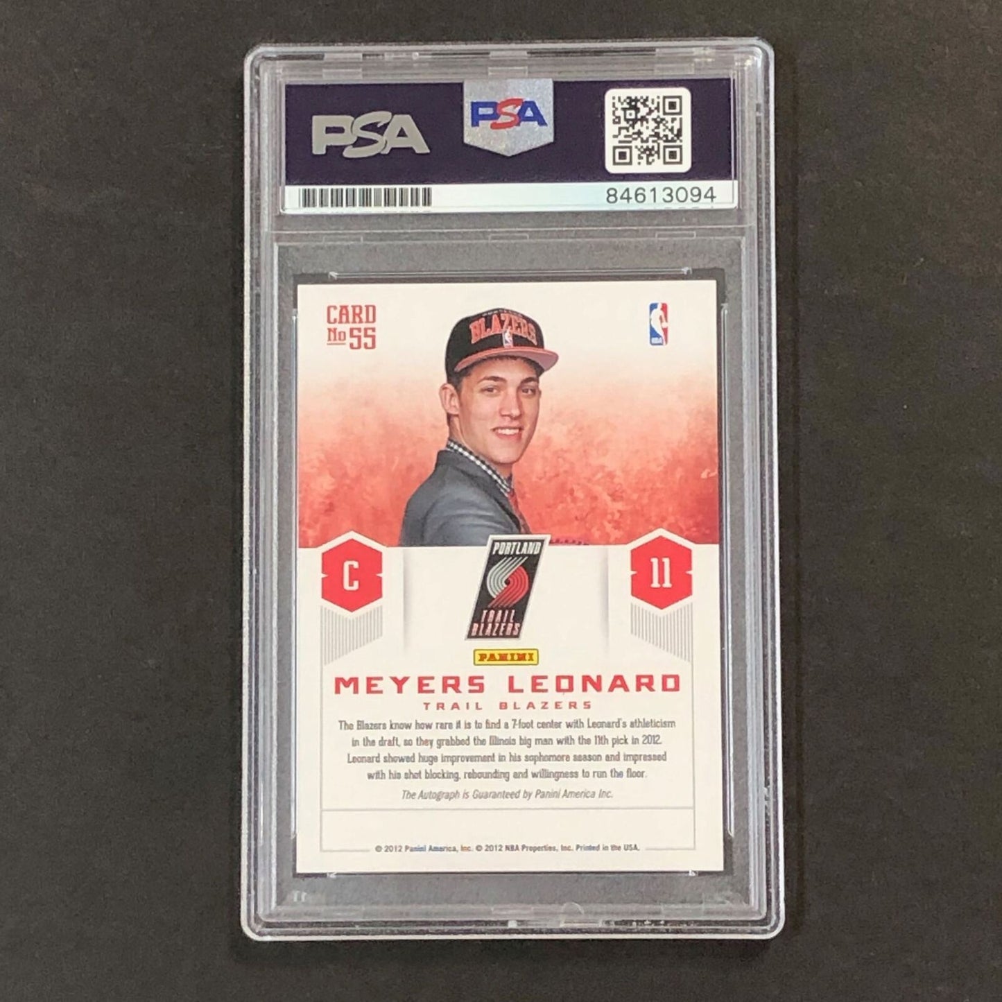 2012-13 Panini Prestige Prestigious Picks #55 Meyers Leonard Signed Card AUTO PS