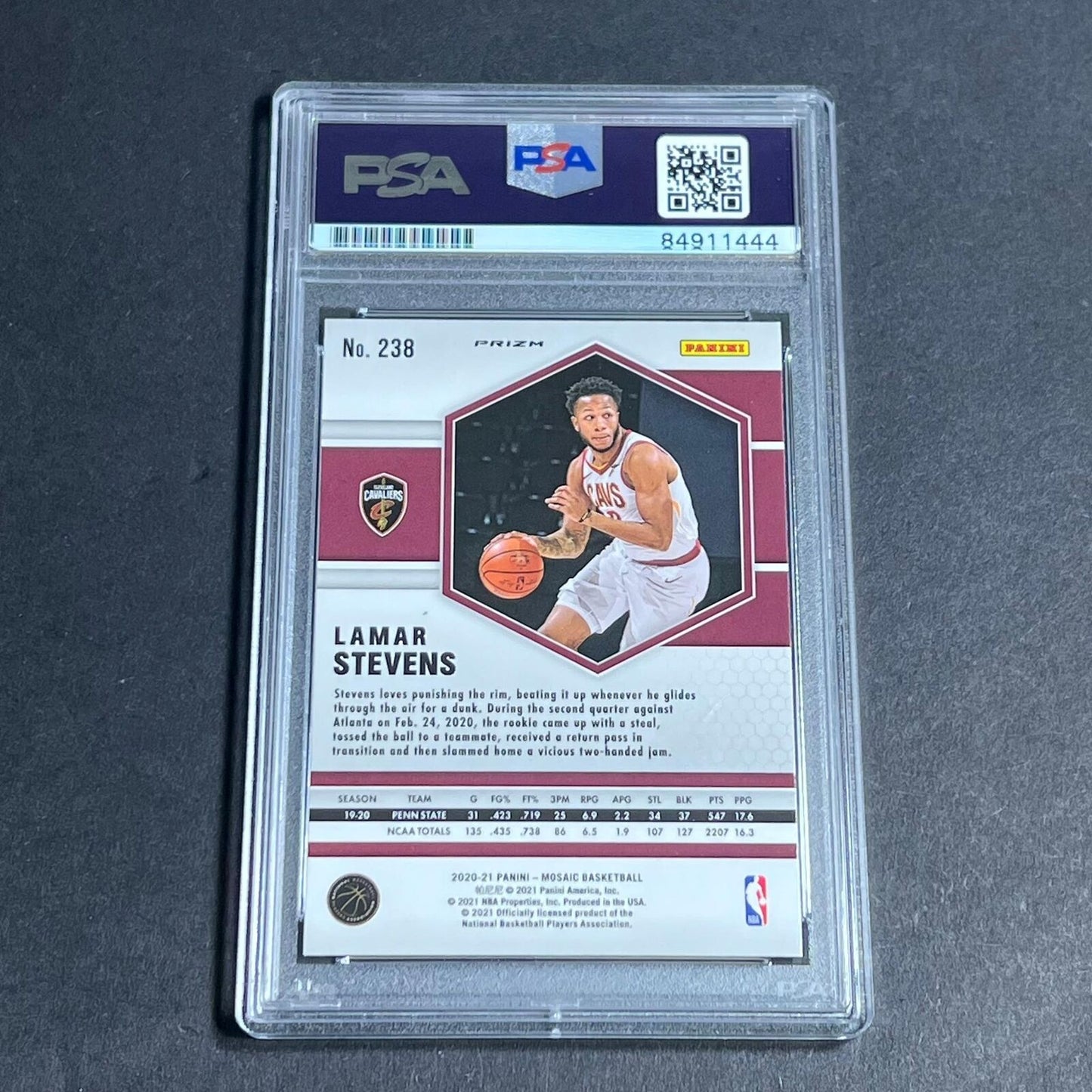 2020-21 Panini Mosaic #238 Lamar Stevens Signed Card AUTO 10 PSA Slabbed RC Cava