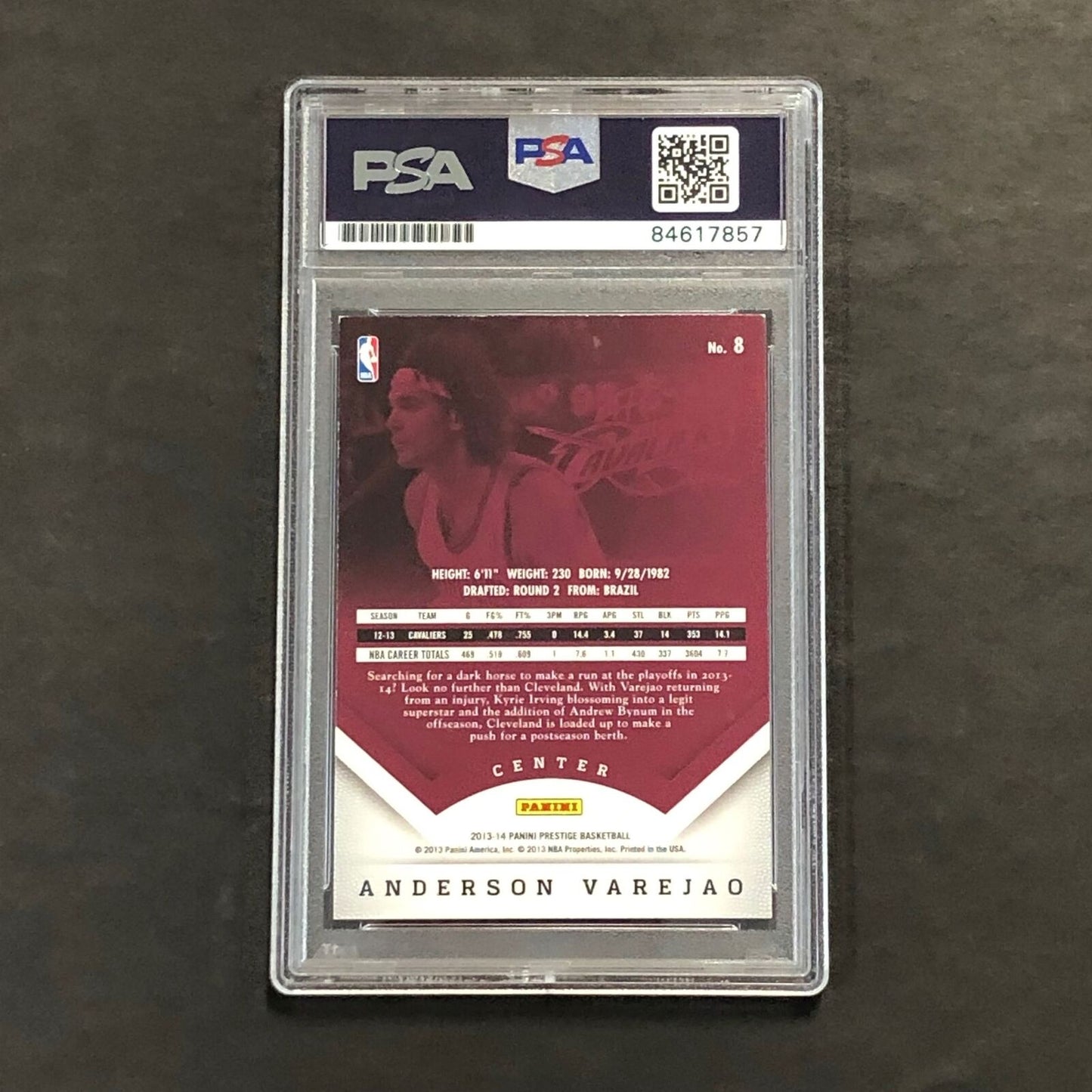 2013-14 Panini Prestige #8 Anderson Varejao Signed Card AUTO 10 PSA Slabbed Cava