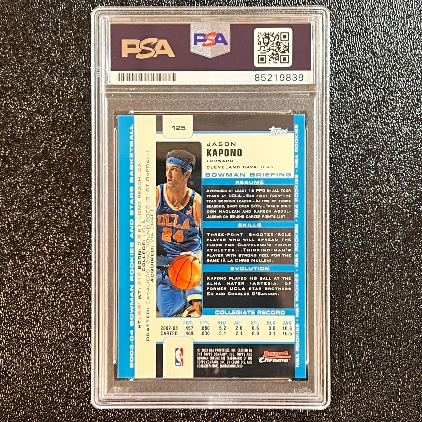 2003 Topps NBA Properties #125 Jason Kapono Signed Card AUTO PSA/DNA Slabbed UCL