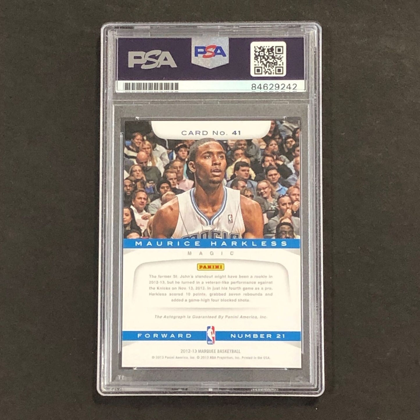 2012-13 Panini Marquee #41 Maurice Moe Harkless Signed Card AUTO 10 PSA Slabbed