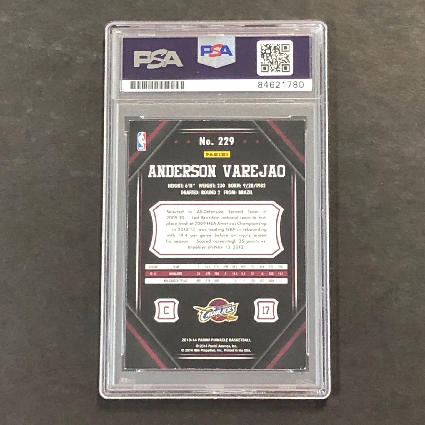 2013-14 Panini Pinnacle #229 Anderson Varejao Signed Card AUTO 10 PSA Slabbed Ca