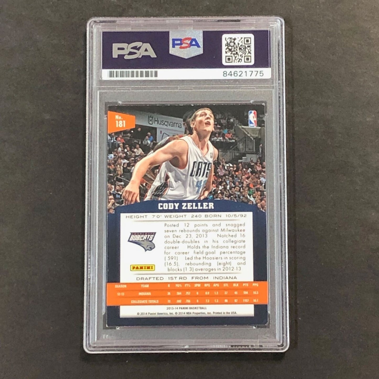 2013-14 Panini #181 Cody Zeller Signed Card AUTO 10 PSA Slabbed RC Bobcats