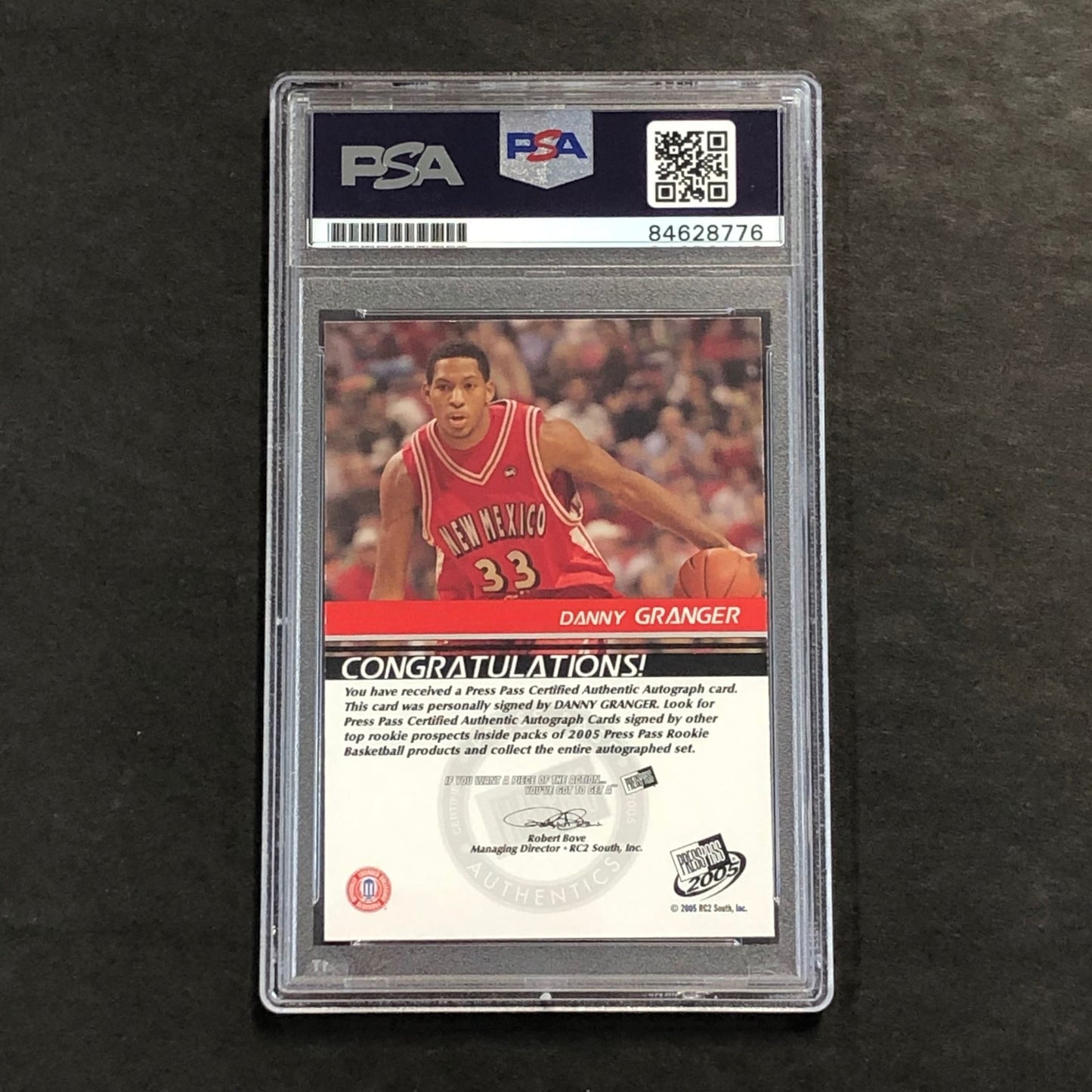 2005 Presspass Danny Granger Signed Rookie Card AUTO GRADE 10 PSA Slabbed RC Lob