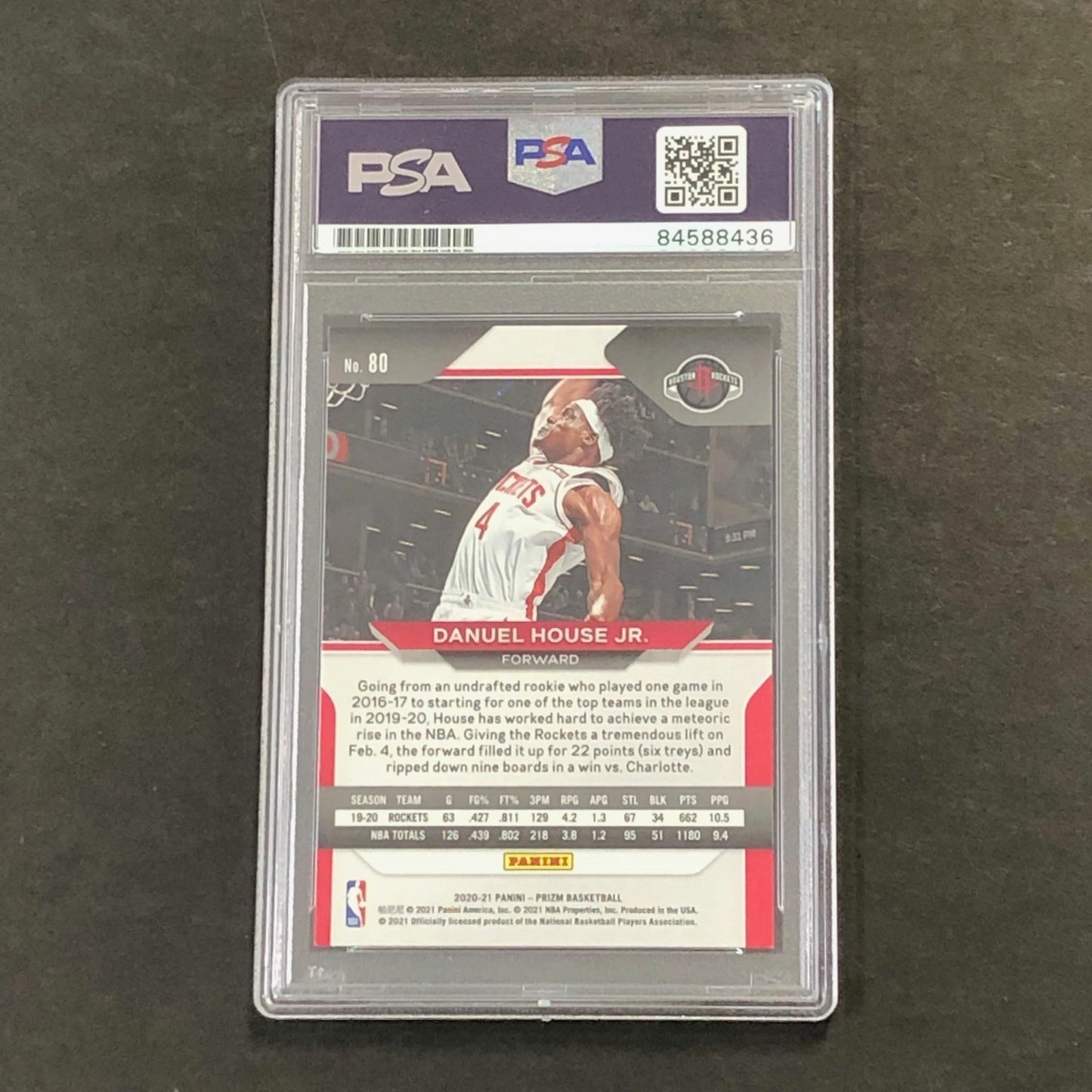 2020-21 Panini Prizm #80 DANUEL HOUSE Signed Card AUTO PSA Slabbed Rockets