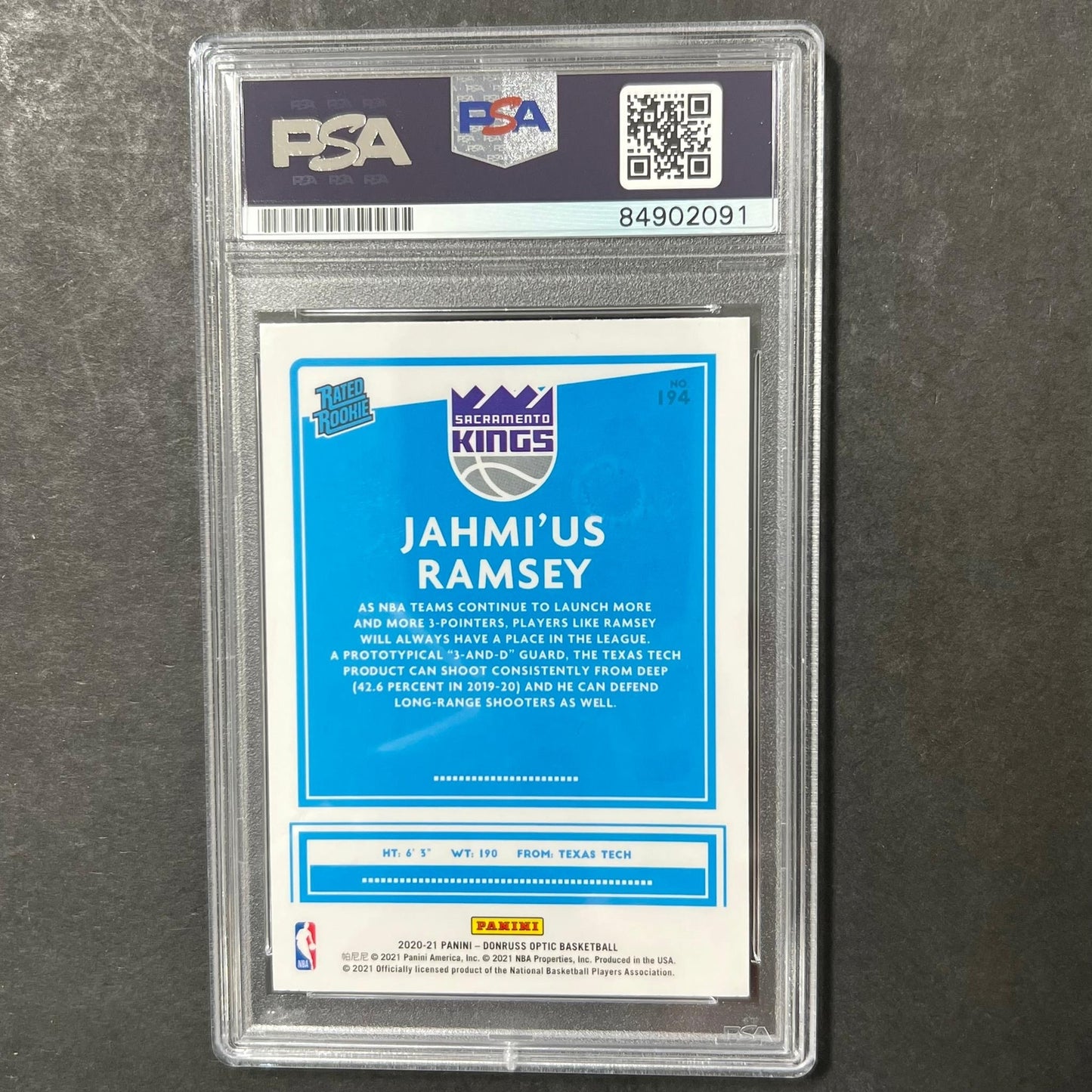 2020-21 Panini Donruss Optic #194 Jahmius Ramsey Signed Card AUTO PSA Slabbed Ki