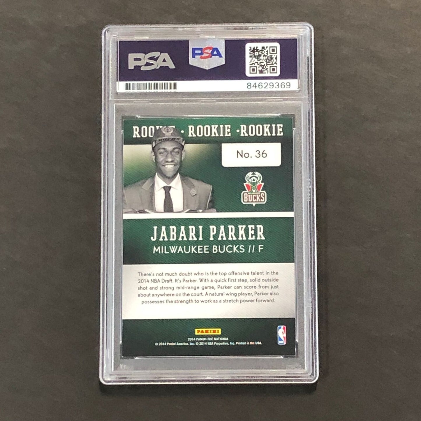 2014-15 Panini The National #36 JABARI PARKER Signed Card AUTO 10 PSA Slabbed RC