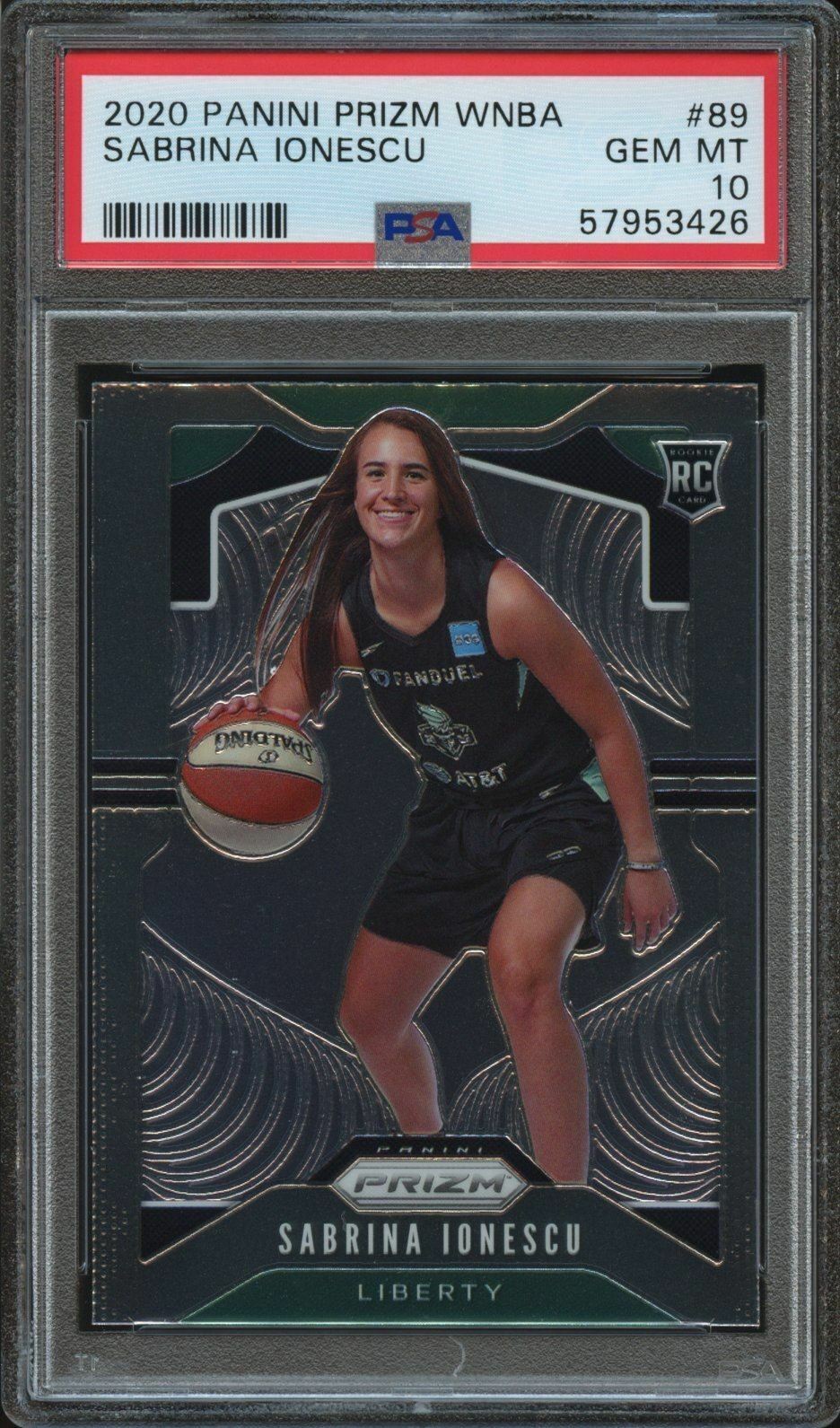 2020 Panini Prizm WNBA #89 Sabrina Ionescu Prizm PSA 10 Gem Mint RC