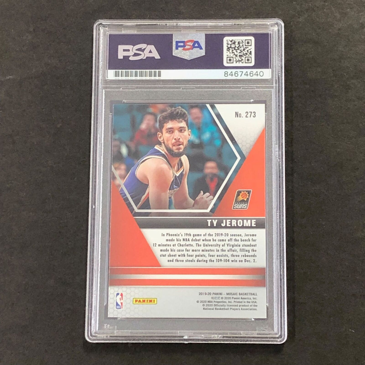 2019-20 Panini Mosaic NBA Debut #273 Ty Jerome Signed Card AUTO 10 PSA Slabbed S