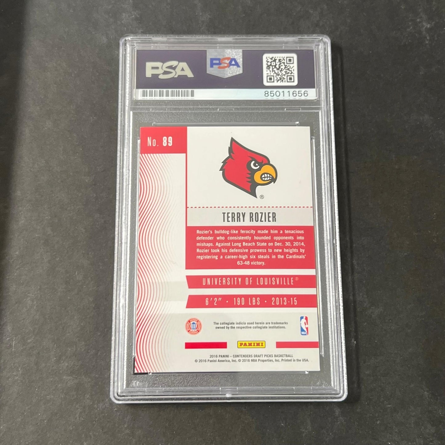 2016 Contenders Draft Picks #89 Terry Rozier Signed Card AUTO PSA/DNA Slabbed Lo