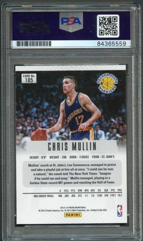 2012-13 Panini Prizm #185 Chris Mullin Signed Card AUTO PSA Slabbed Warriors