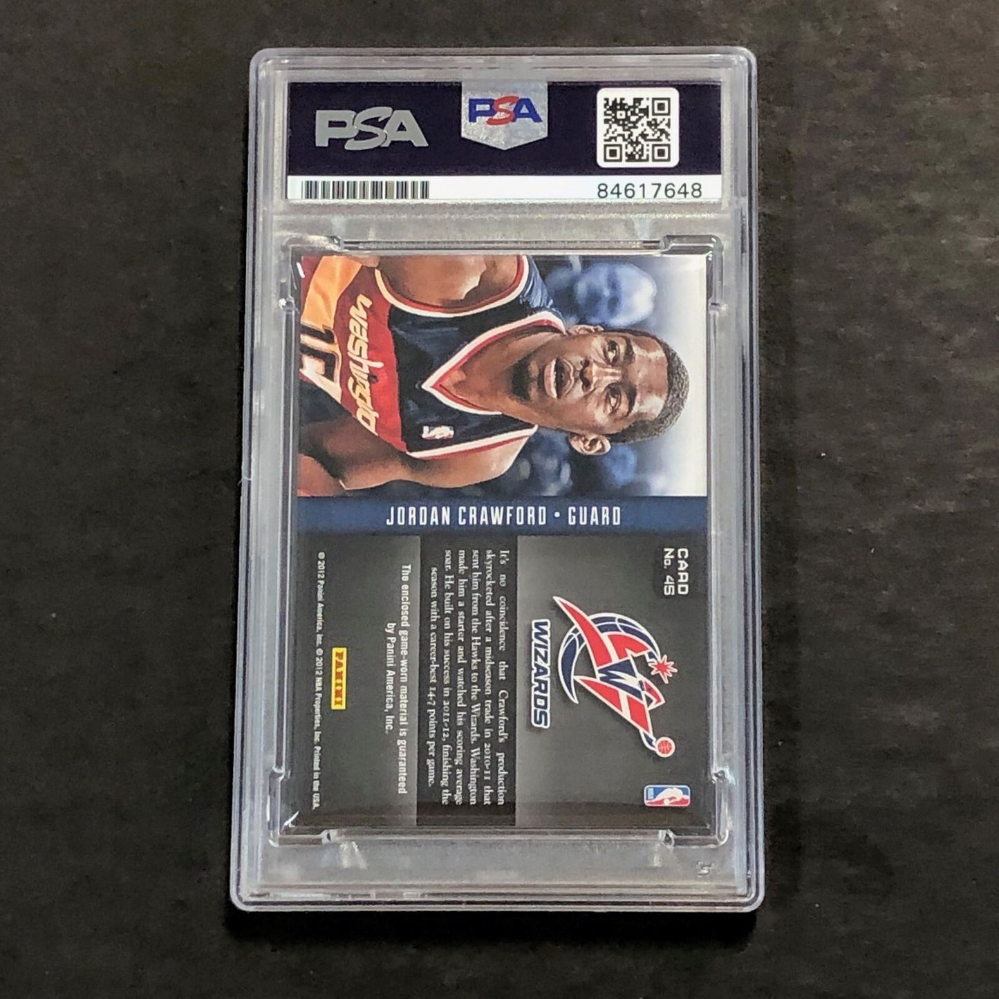 2012-13 Panini Prestige Inside The Numbers #45 Jordan Crawford Signed Card AUTO