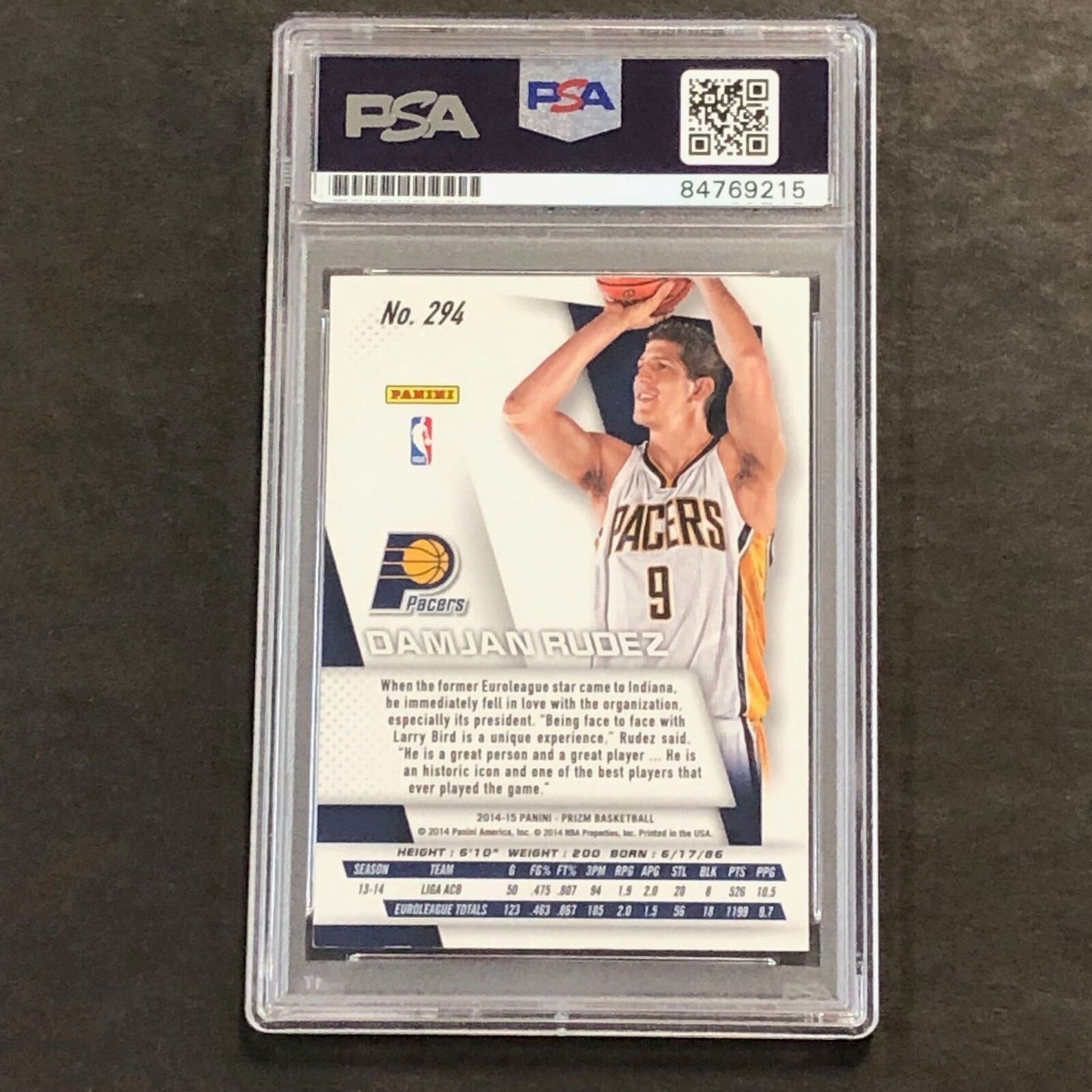 2014-15 Panini Prestige #294 Damjan Rudez signed card PSA AUTO 9 slabbed RC Pace