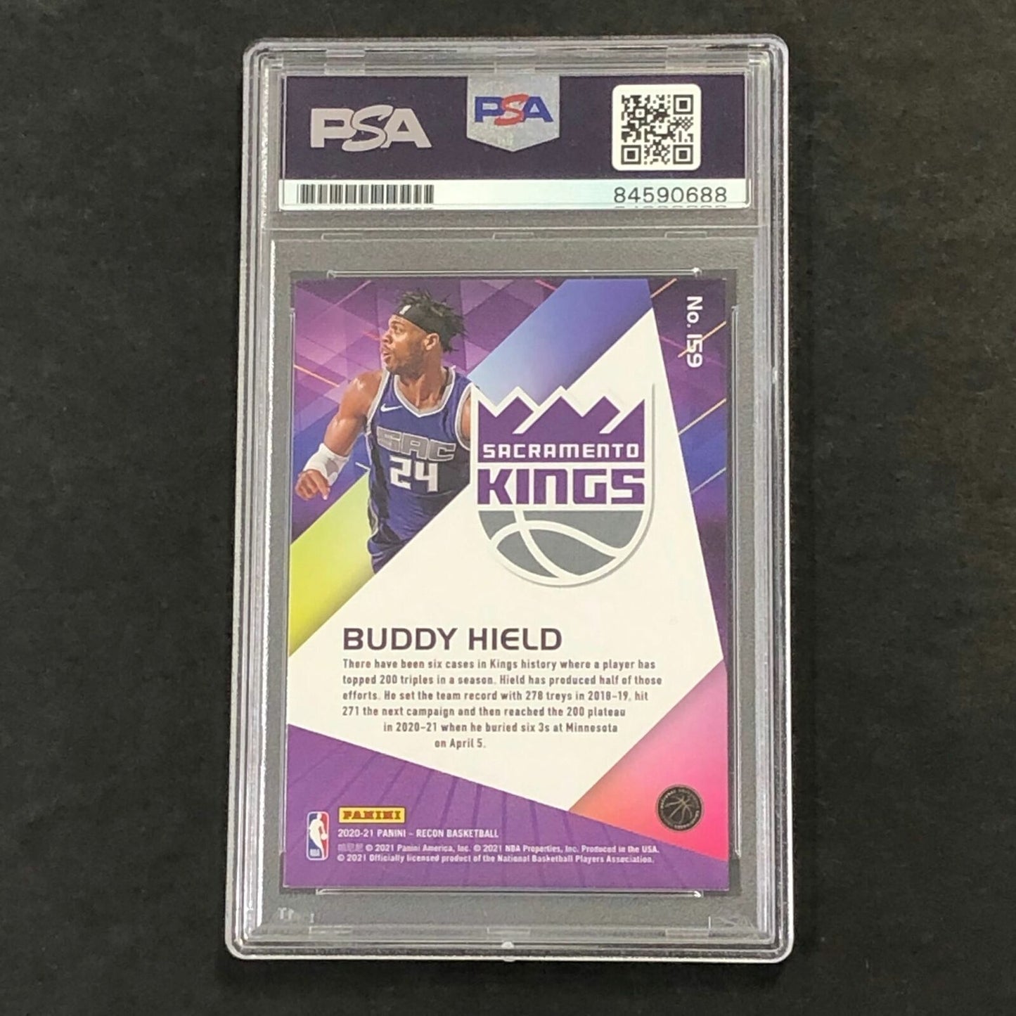 2020-21 Panini Recon #159 Buddy Hield Signed Card AUTO PSA Slabbed Kings