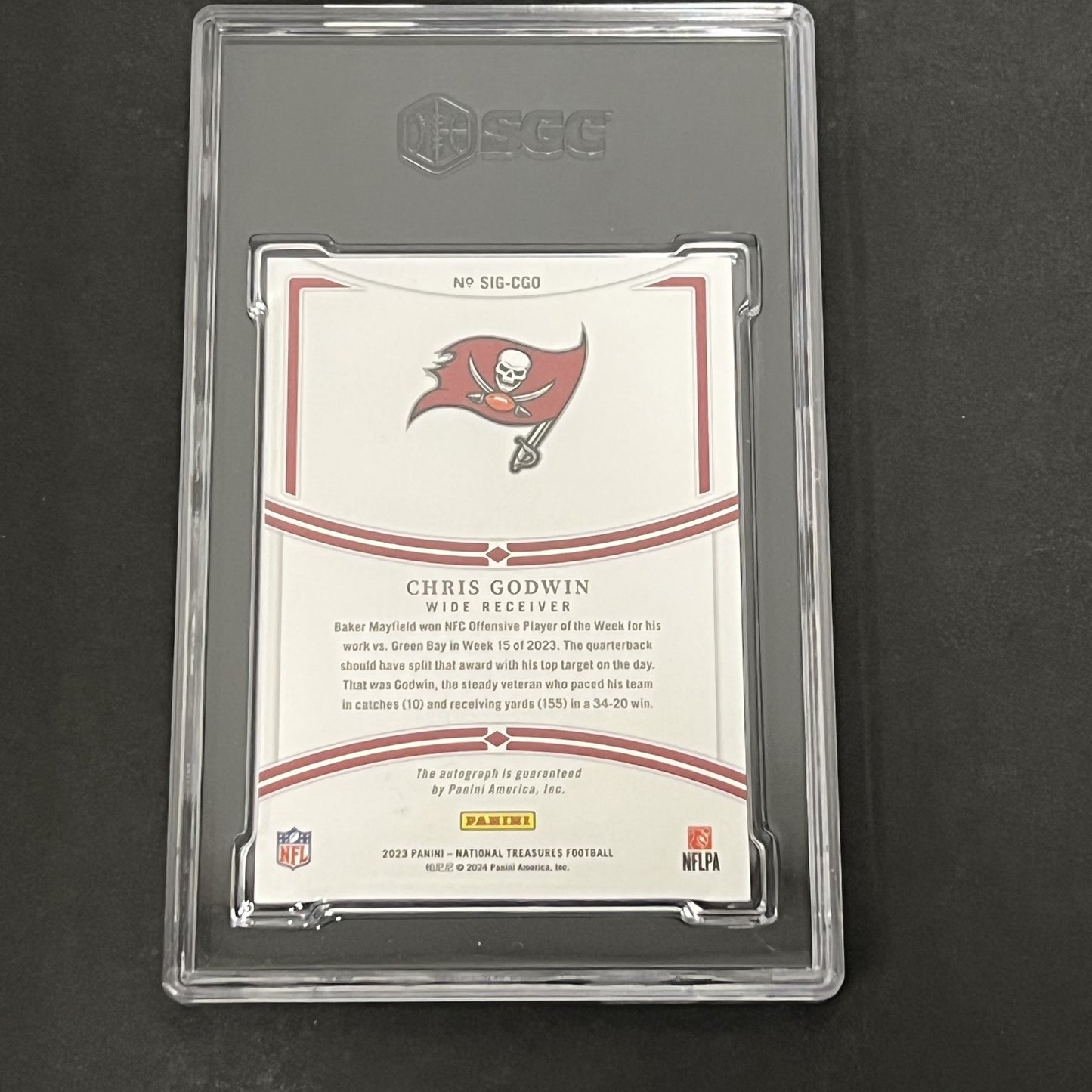 2023 Panini National Treasures #SIG-CGO Chris Godwin SGC Authentic Auto 10