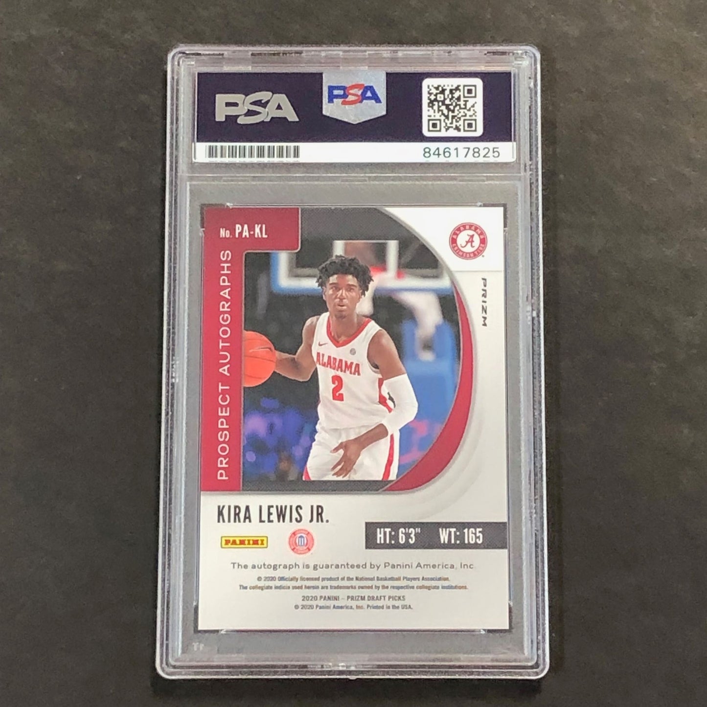 2020-21 Panini Prizm Red Draft Picks #PA-KL Kira Lewis Jr. Signed Card AUTO 10 P