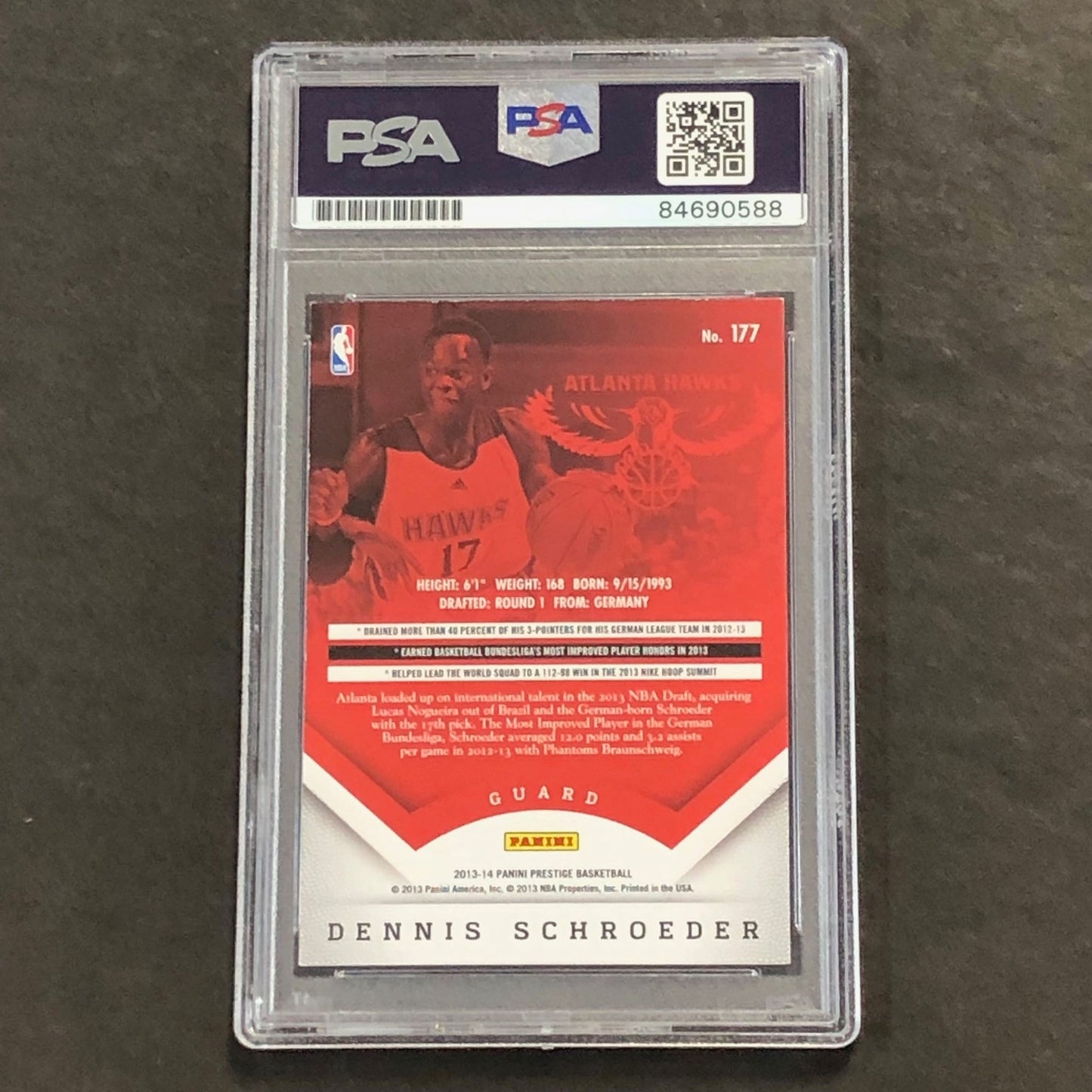 2013-14 Panini Prestige #177 Dennis Schroder Signed Card AUTO PSA Slabbed RC Haw
